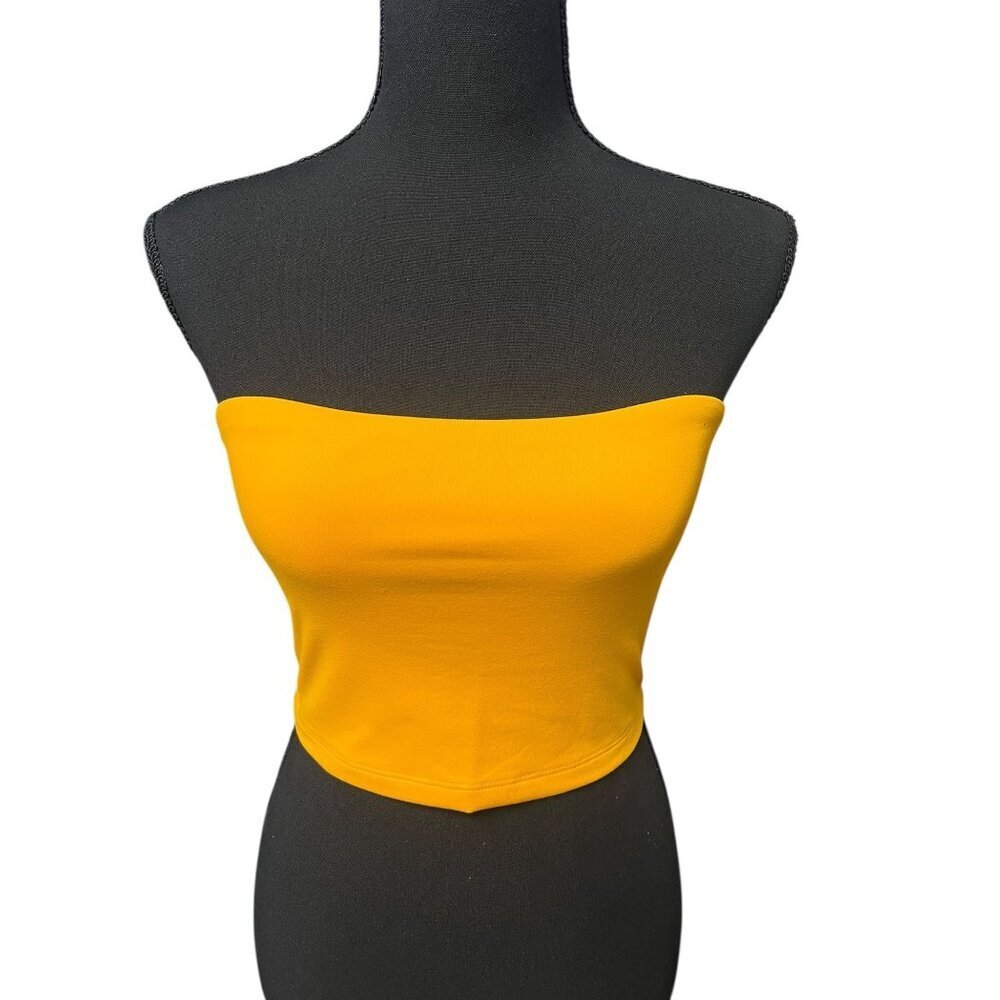 Susana Monaco Tube Top Crop Women SM Bright Orange layering stretch vacation - Picture 3 of 8